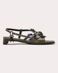 Arna Floral Appliqué Leather Sandal