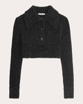 Calla Floral Velvet Collared Pullover