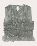 Uphi Sheer Liquid Myrtia Shirred Top