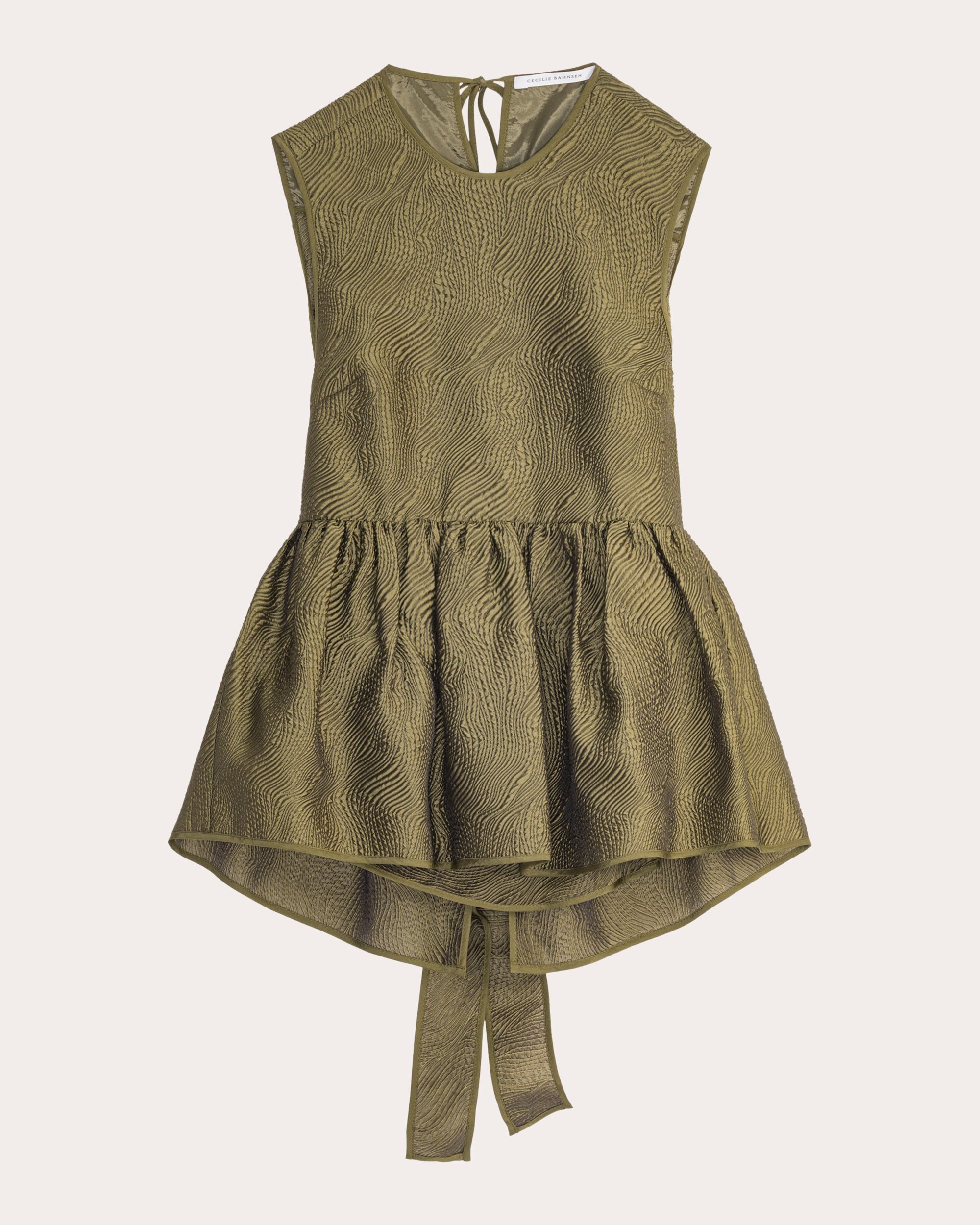Ea Matelassé Gathered Peplum Top