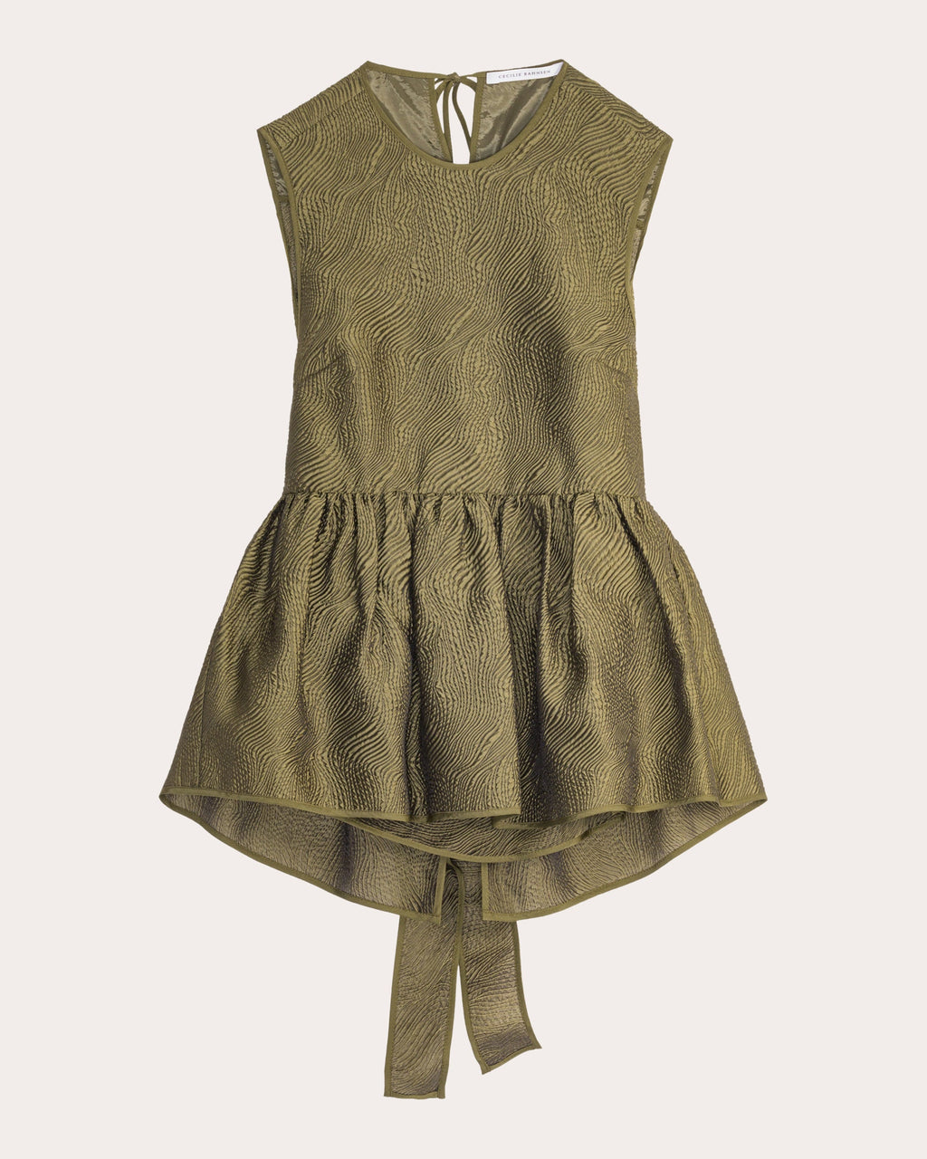 Ea Matelassé Gathered Peplum Top