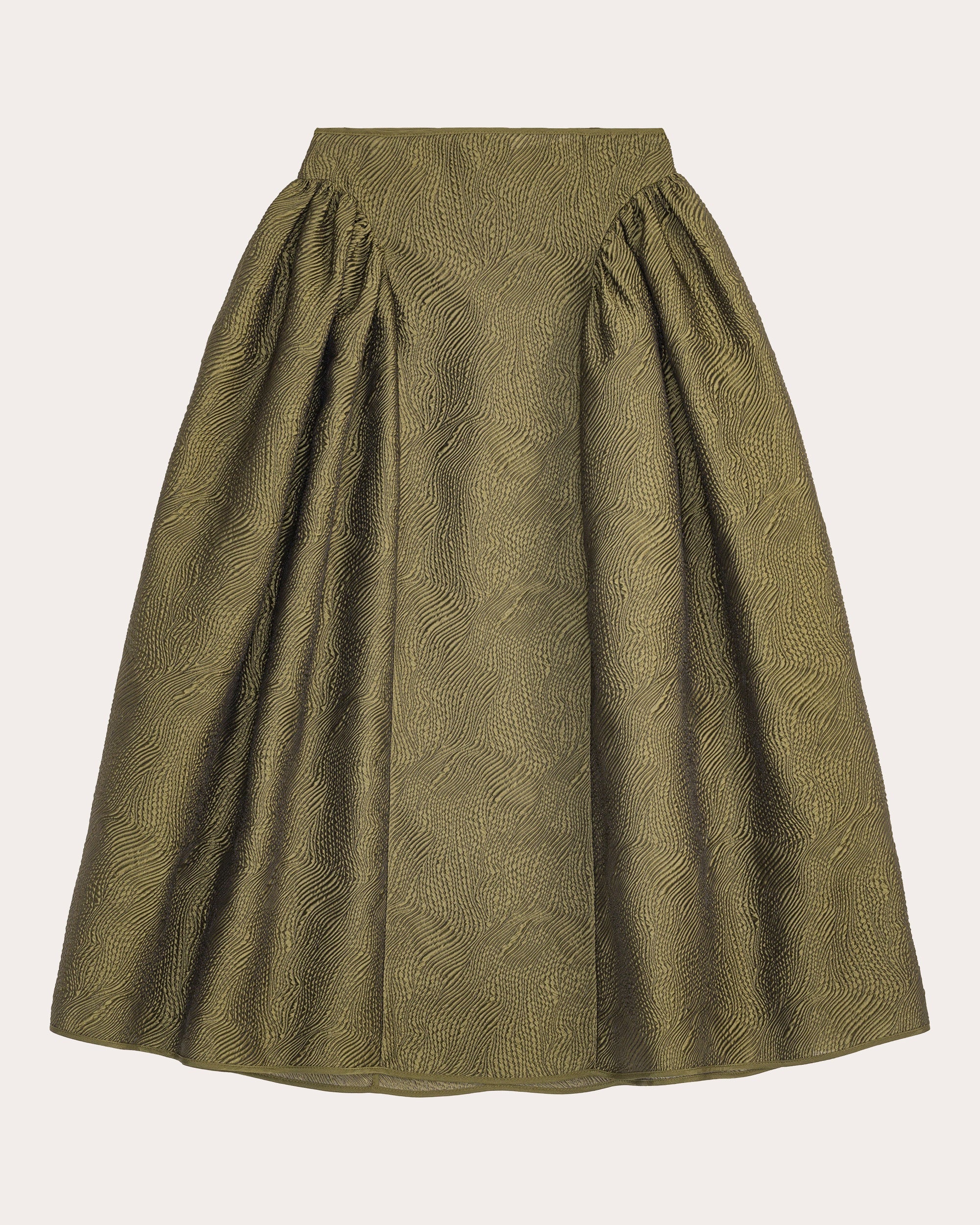 Fabiola Matelassé Gathered Maxi Skirt