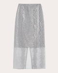 Olympia Floral Appliqué Sheer Liquid Myrtia Midi Skirt