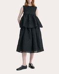 Cora Grasmere Matelassé Empire Peplum Top