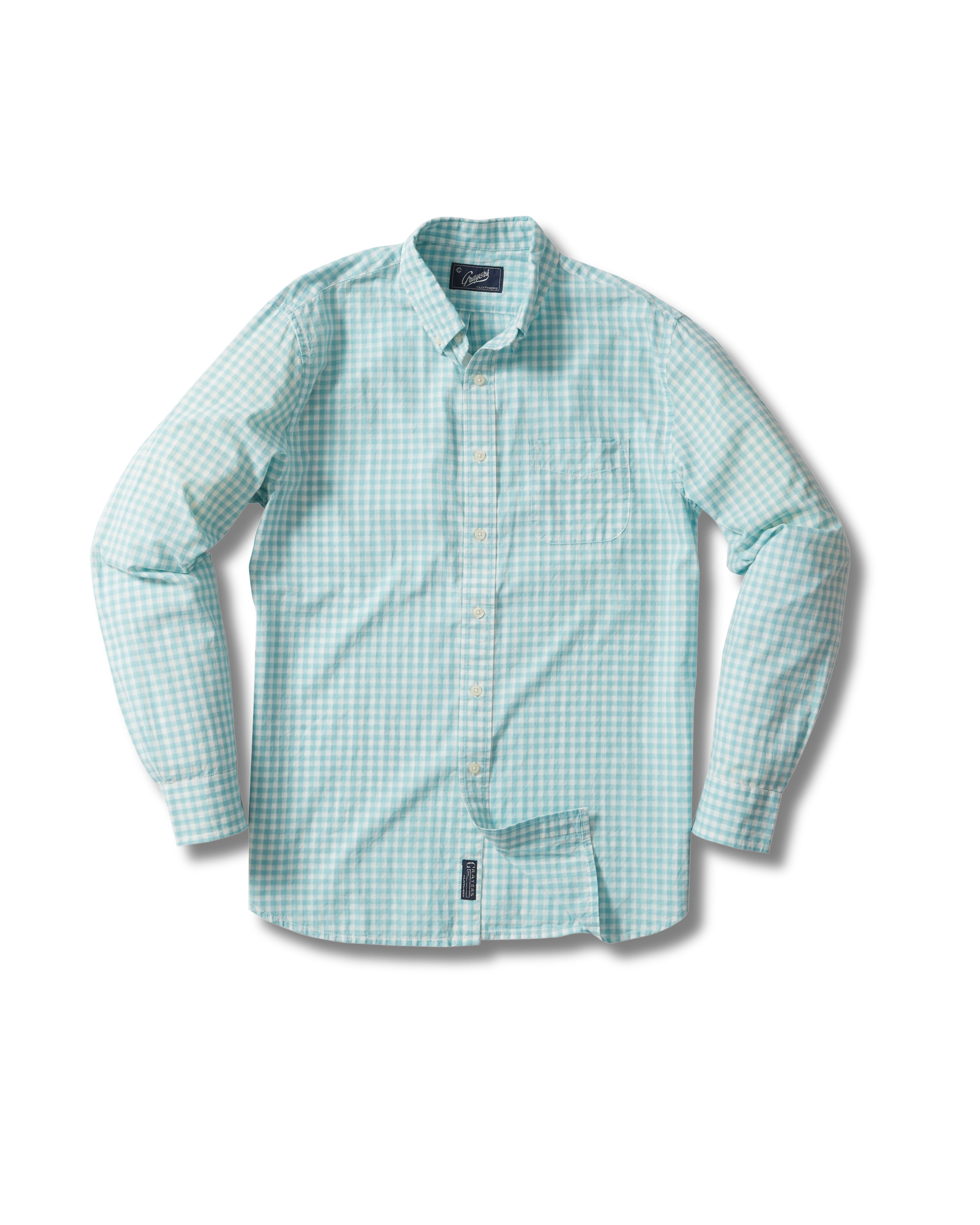 Grange Shadow Gingham Shirt- Seafoam *