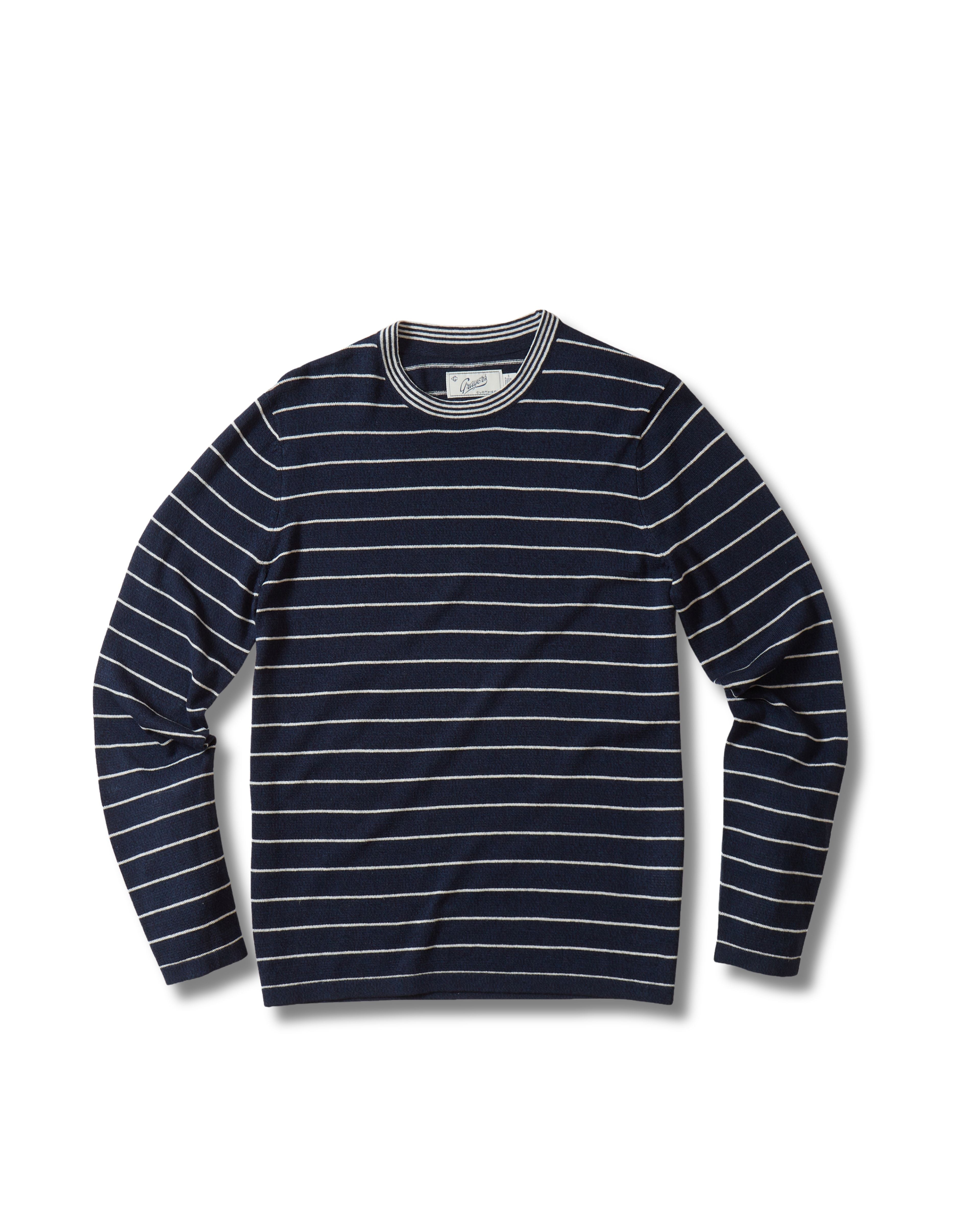 Nautical Stripe Crew Neck - Navy White Stripe