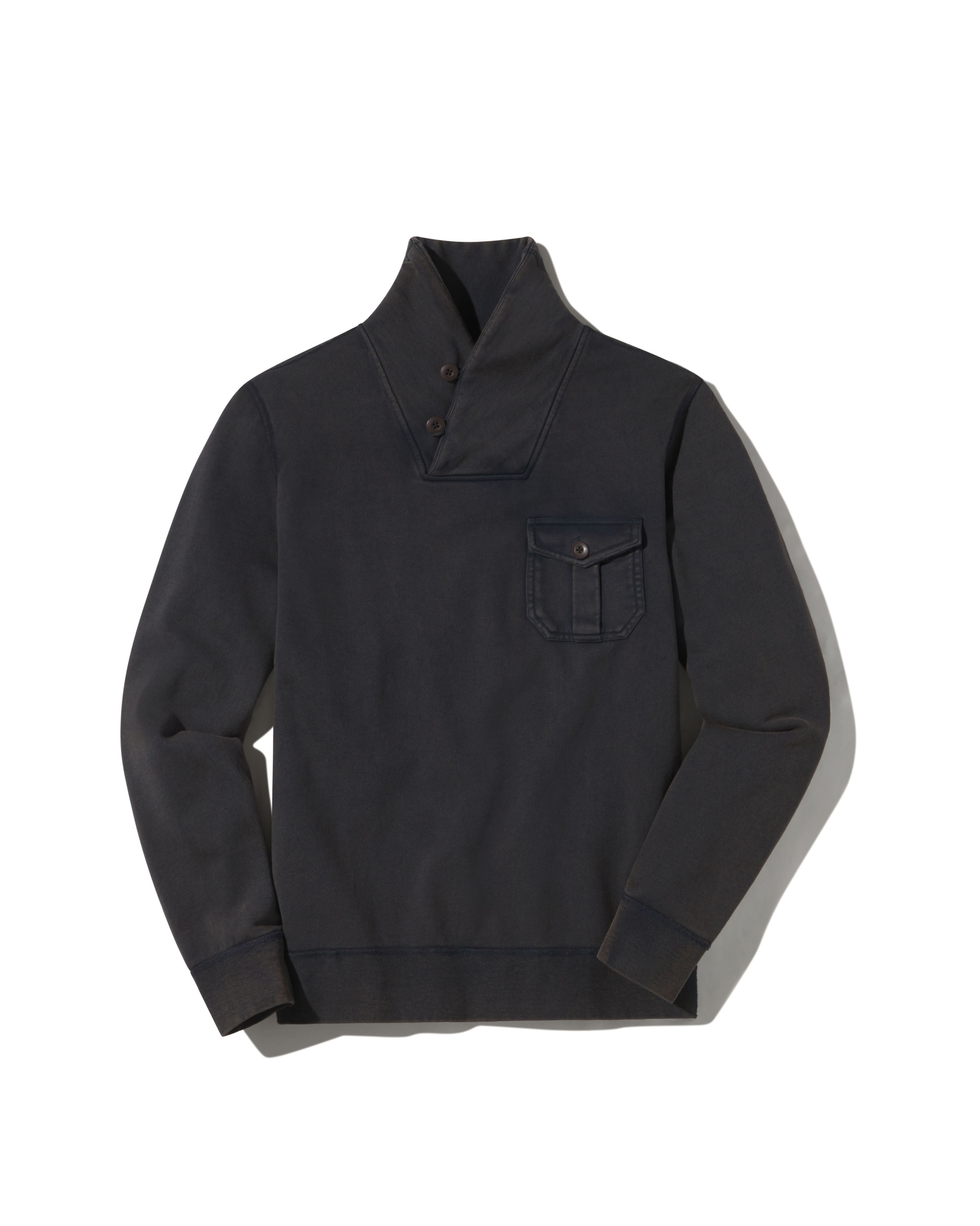 Conner Fleece Shawl Collar Pullover - Blue Graphite *
