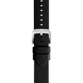 24mm Black Leather Watch Strap  - Black
