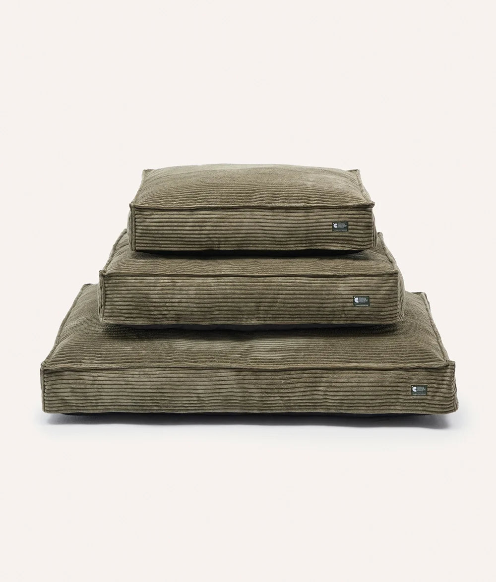 GREEN CORDUROY DOG BED - CUADRA