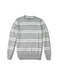 Shore Club Double Stripe Crew - Gray Heather Neutral Stripe *