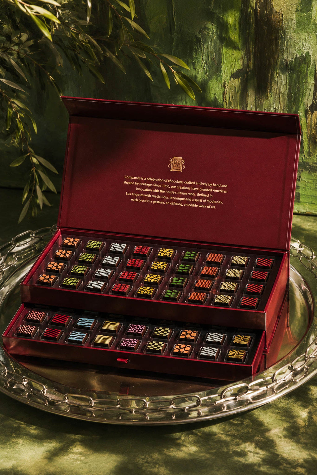 Burgundy Gourmet Chocolate Drawer Gift Box - 72 Luxury Chocolates