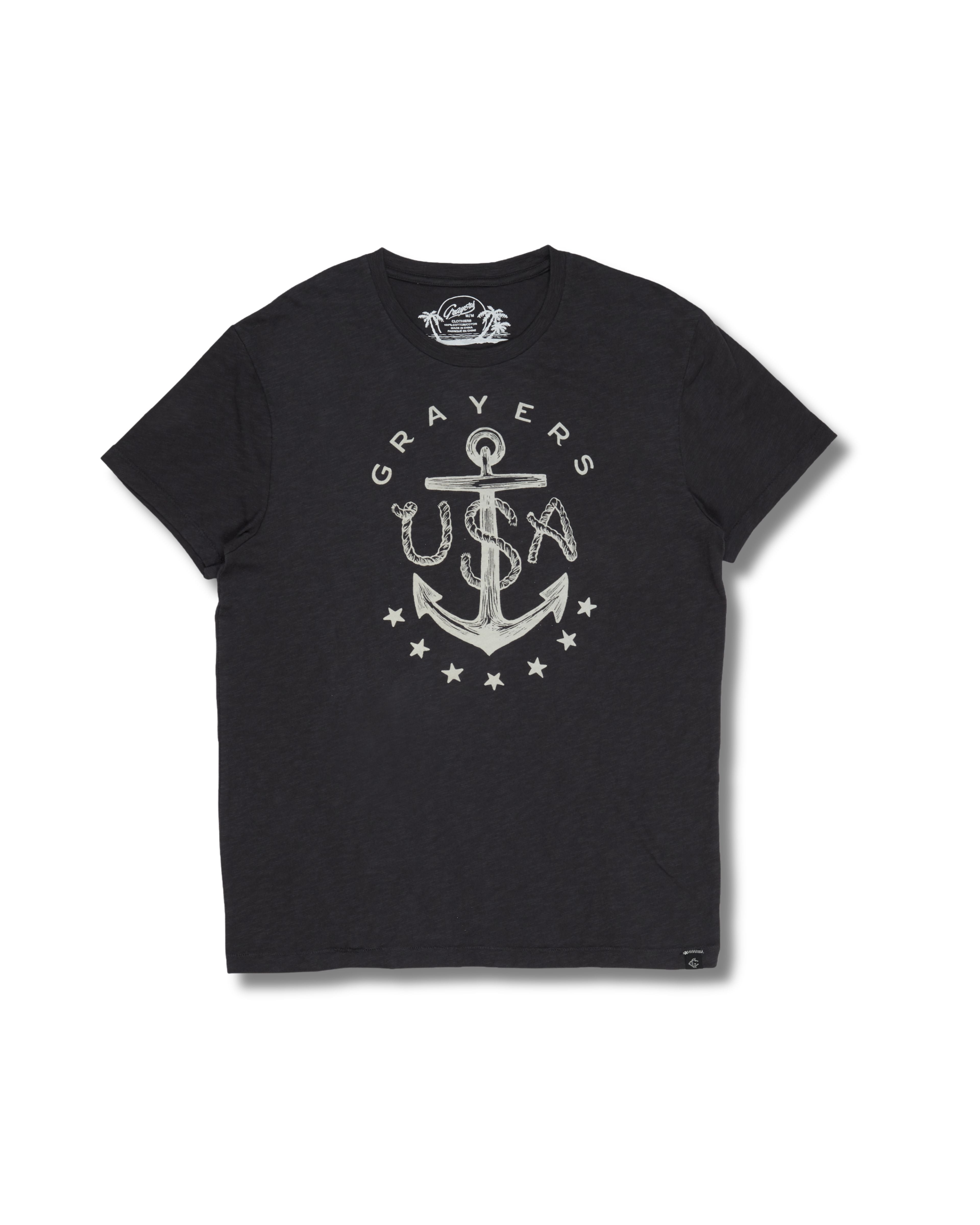 Anchor Print Tee - Forged Iron *