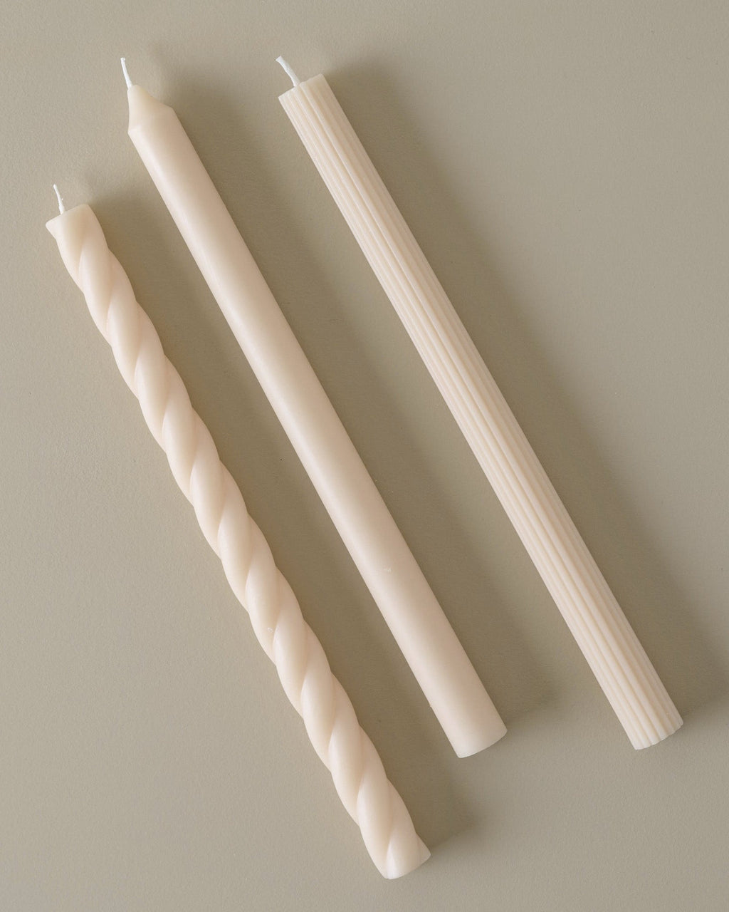 Assorted Cream Taper Candle Set