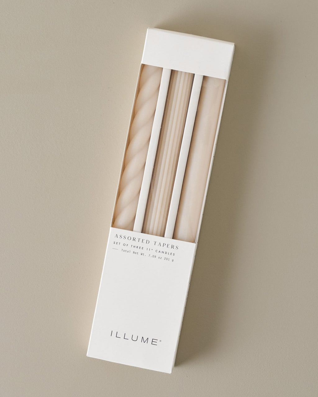 Assorted Cream Taper Candle Set