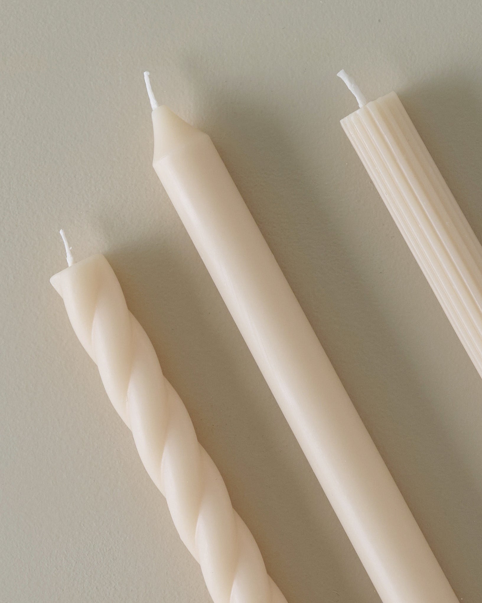 Assorted Cream Taper Candle Set