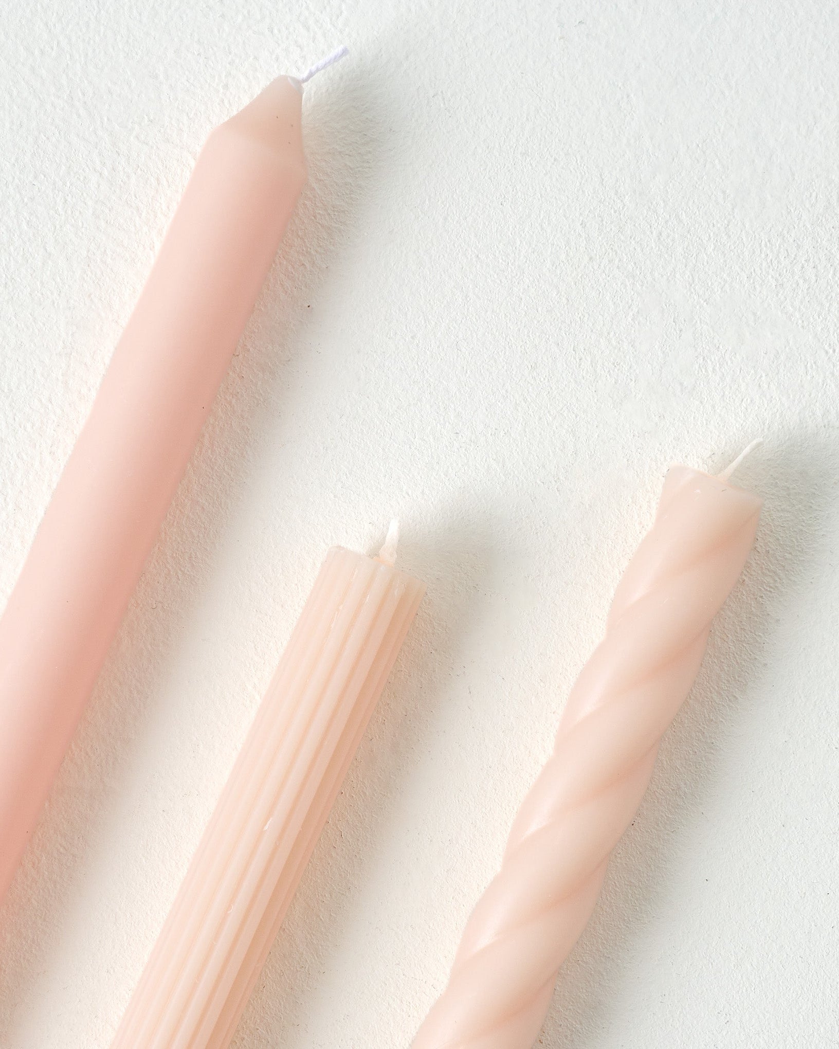 Assorted Blush Taper Candle Set