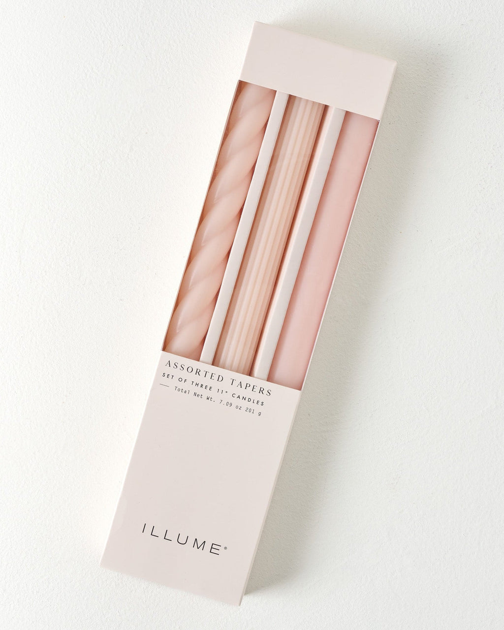 Assorted Blush Taper Candle Set