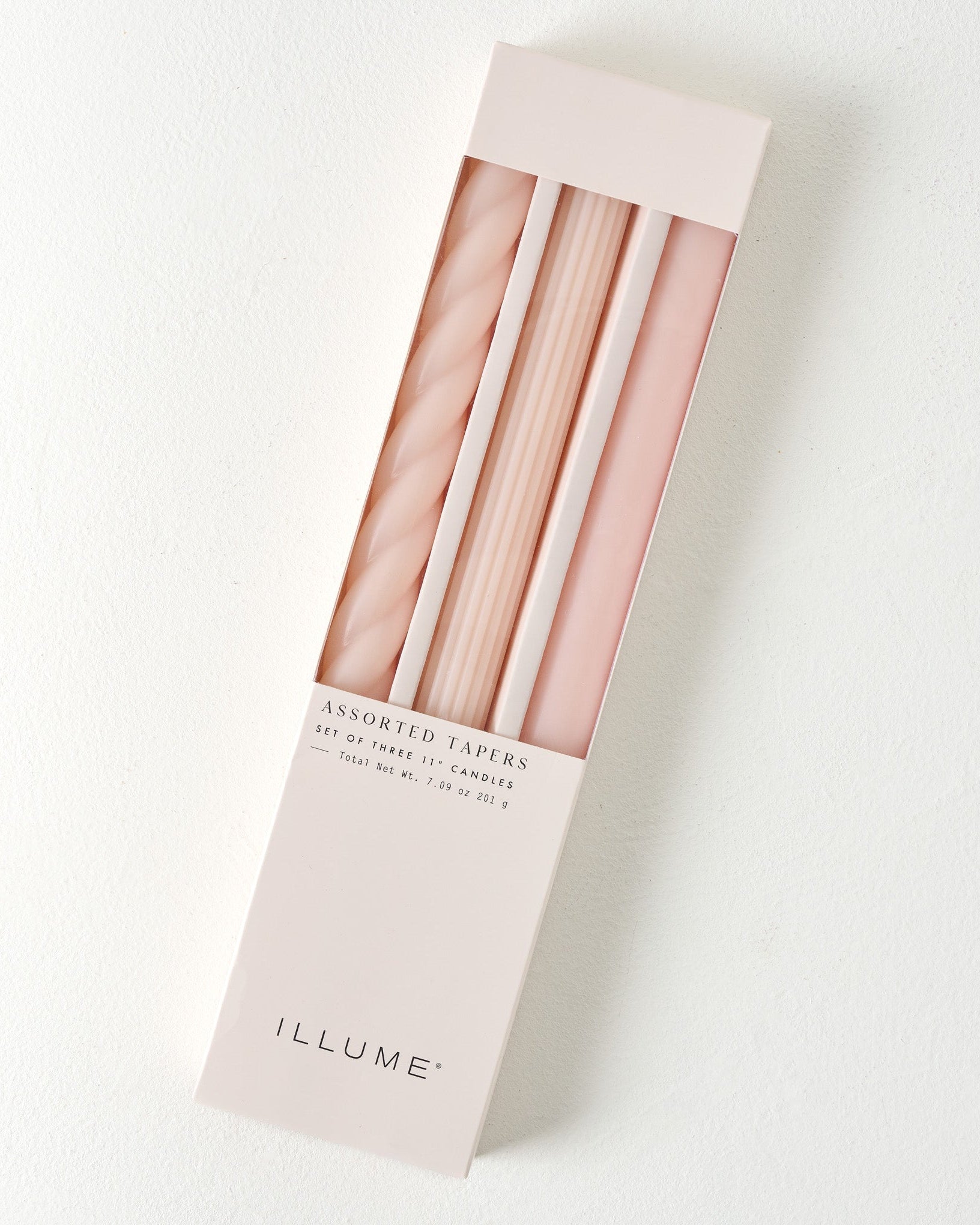 Assorted Blush Taper Candle Set
