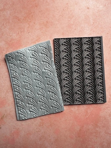 Art Deco Spout Flower polymer clay rubber stamp texture