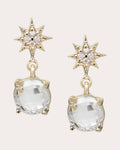 Diamond & Topaz Aztec North Star Drop Earrings