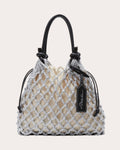 Mini Metallic Macramé Tote