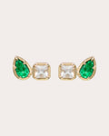 Emerald & Topaz Mélia Toi et Moi Stud Earrings