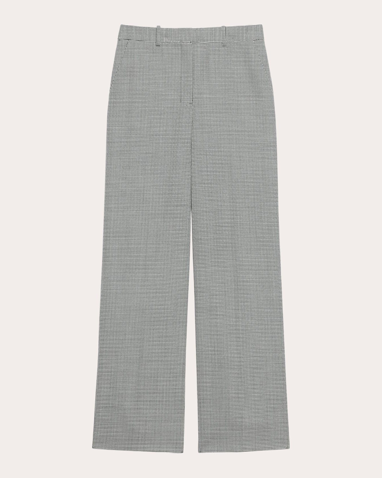 Plaid Wool Twill Straight-Leg Trousers