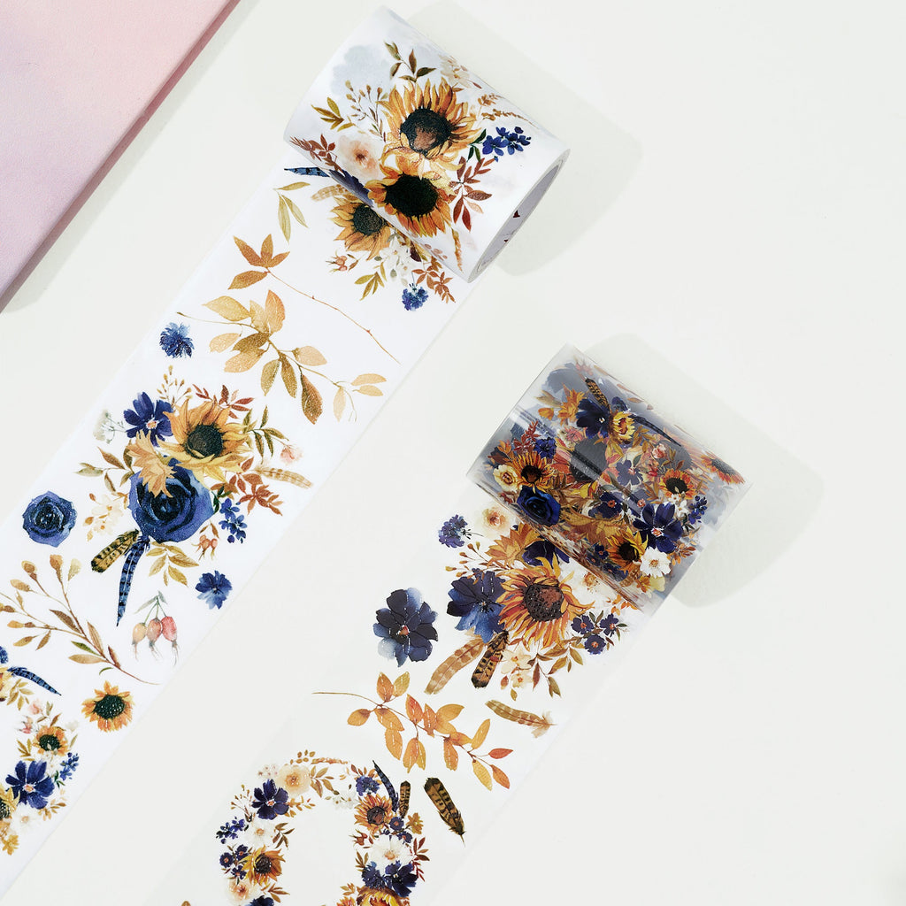 Sunflower & Navy Wide Washi/PET Tape
