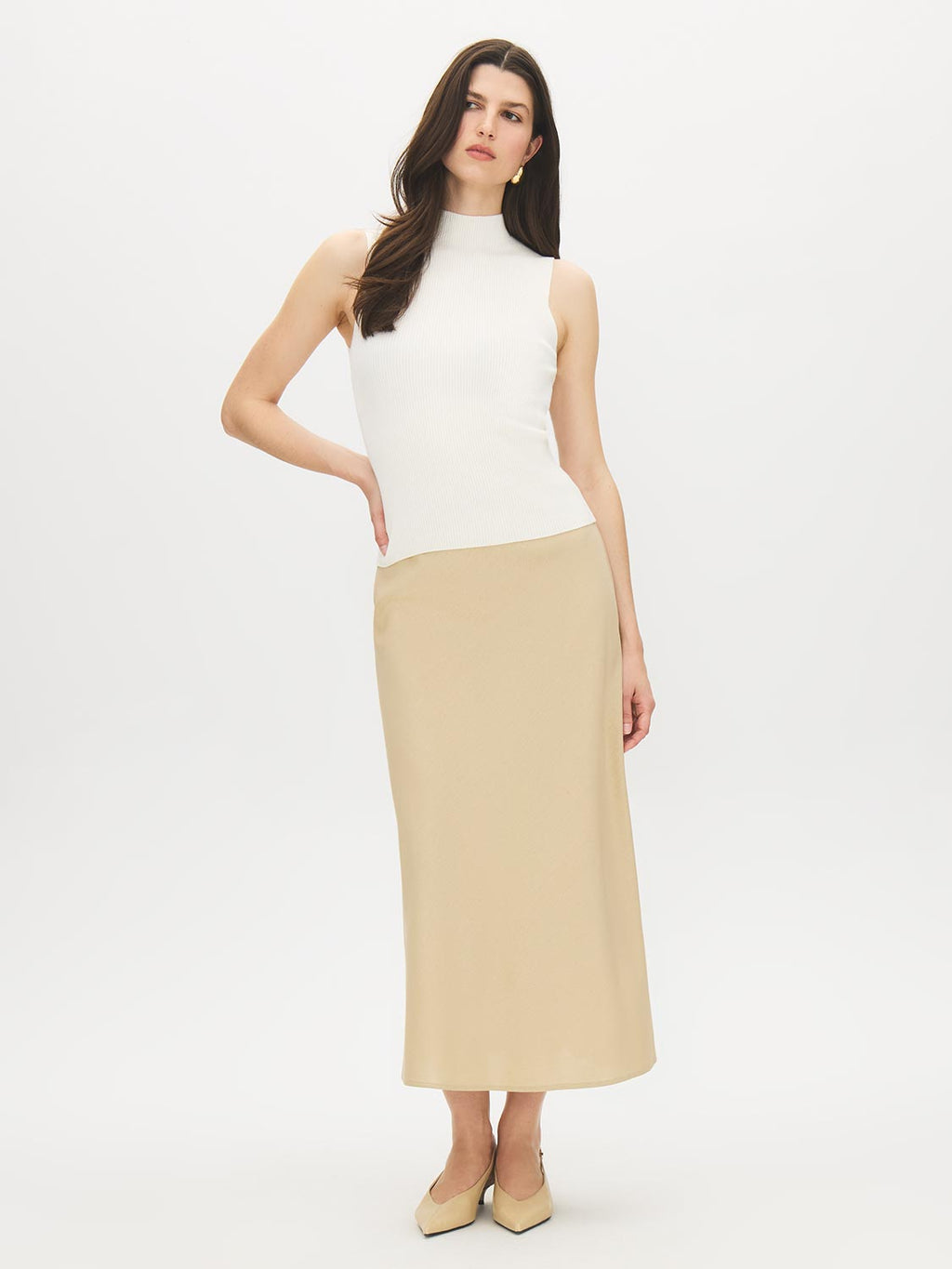 Sleeveless Funnel Neck Sweater