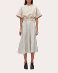 French Terry Poplin Combo Midi Dress