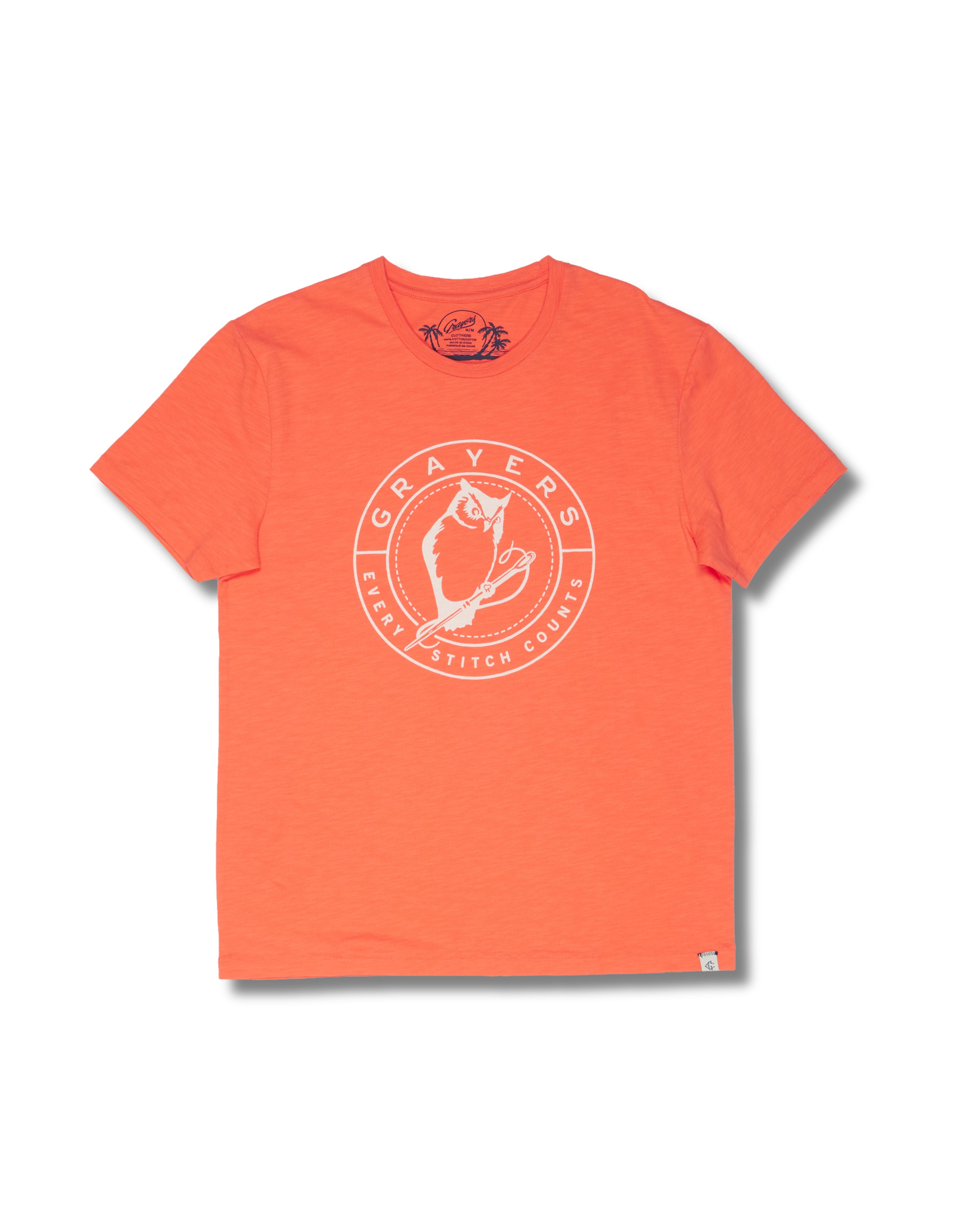 Owl Print Tee - Coral *