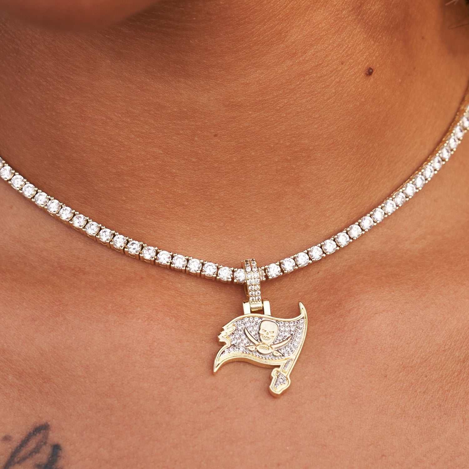 Tampa Bay Buccaneers Official NFL Micro Logo Pendant - Yellow Gold