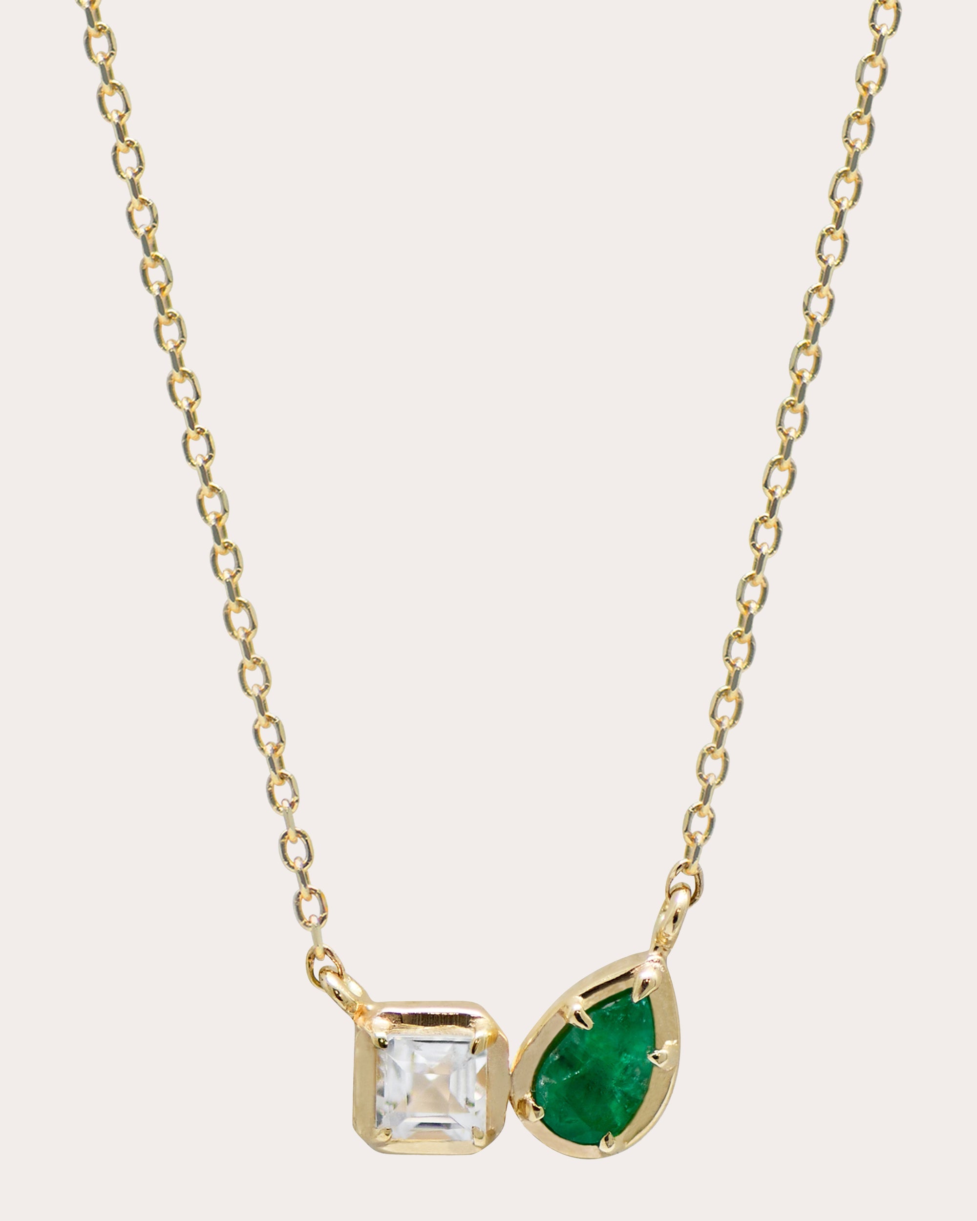 Topaz & Emerald Mélia Toi et Moi Necklace
