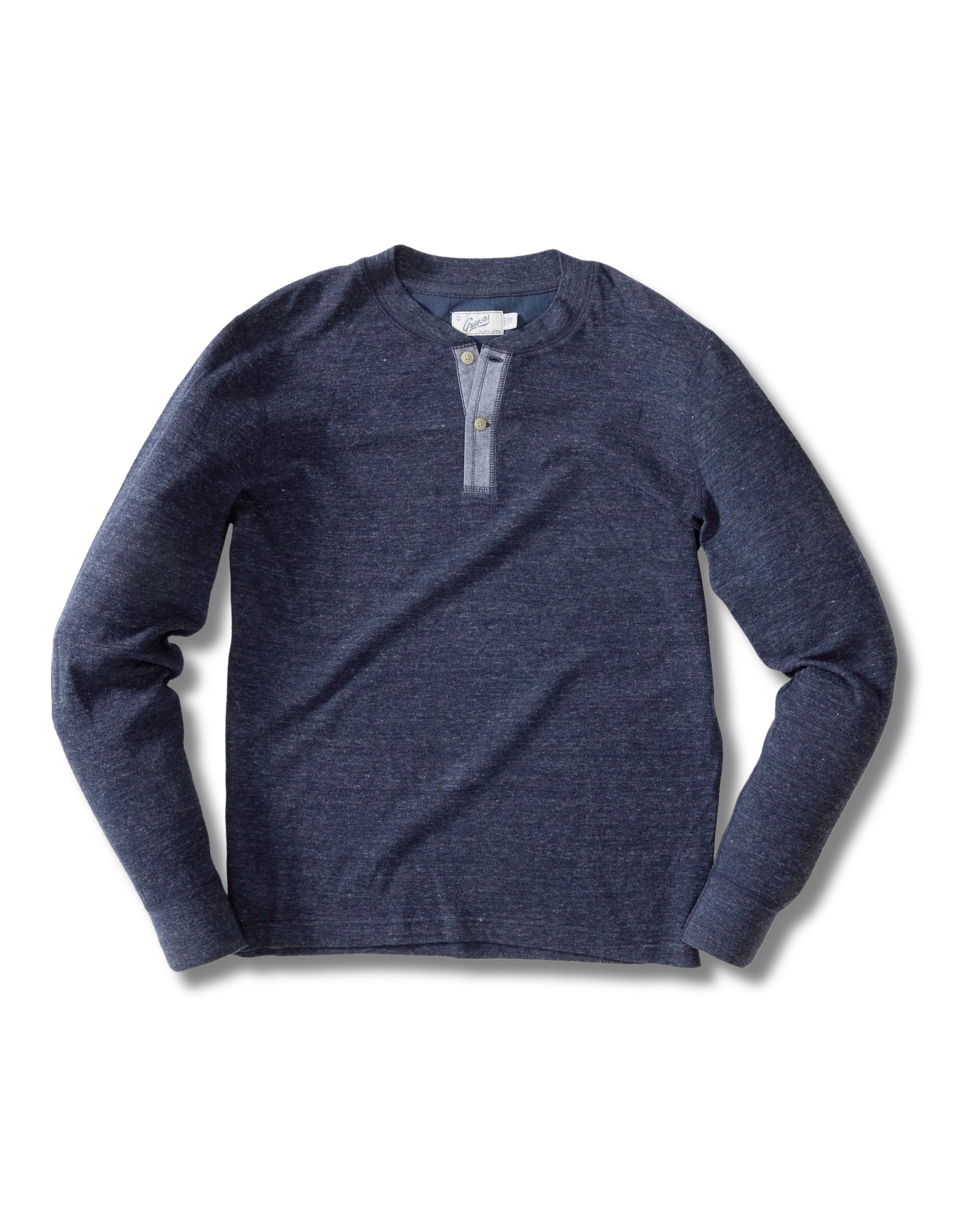 New Windsor Double Cloth Henley - Navy Heather