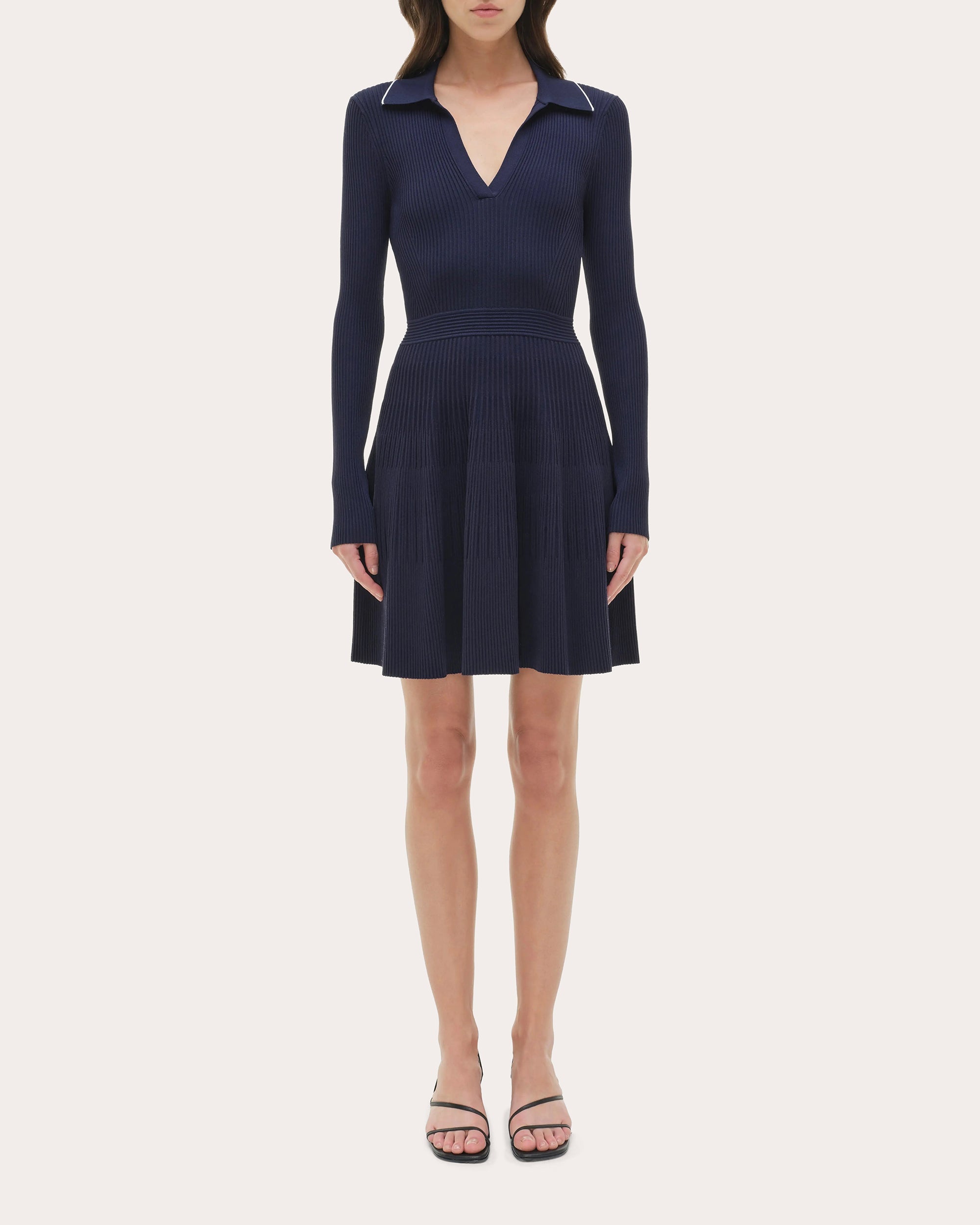 Alcott Rib Knit Polo Mini Dress