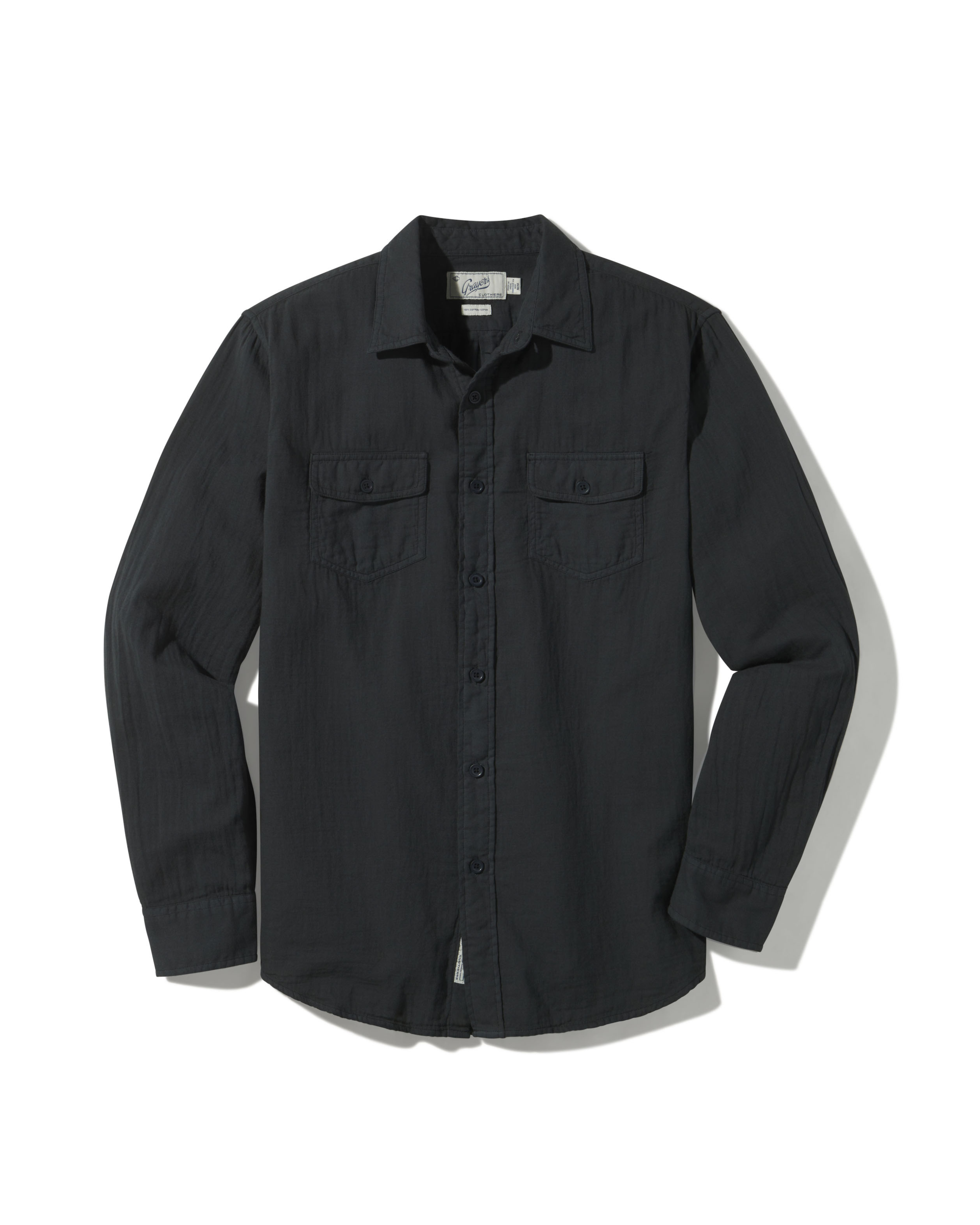 Brando Lightweight Double Cloth Shirt - Washed Black