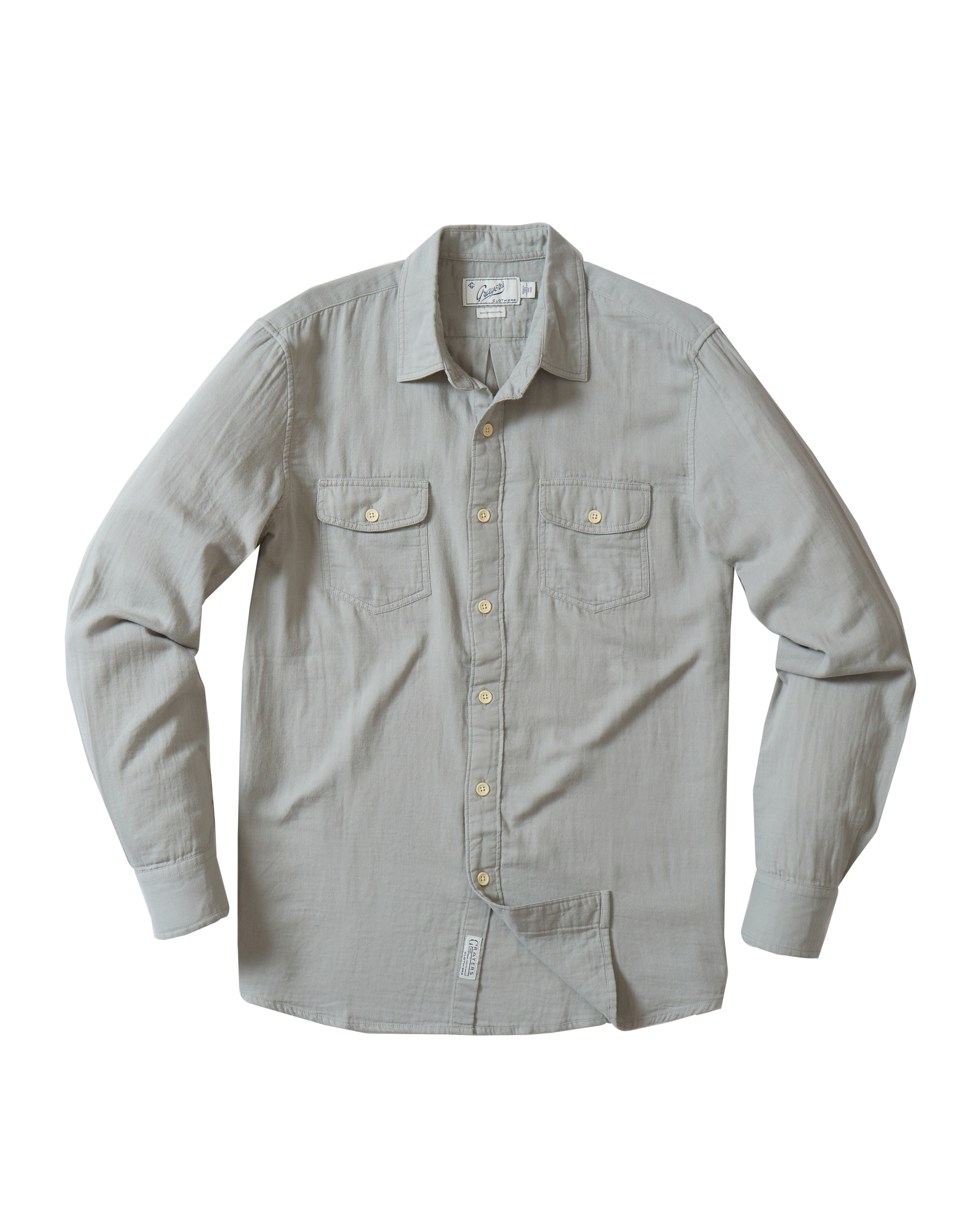 Brando Lightweight Double Cloth Shirt - Wrought Iron
