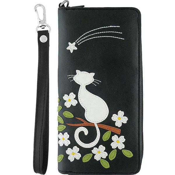 55-257: Cat applique wristlet wallet