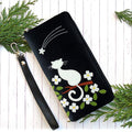 55-257: Cat applique wristlet wallet