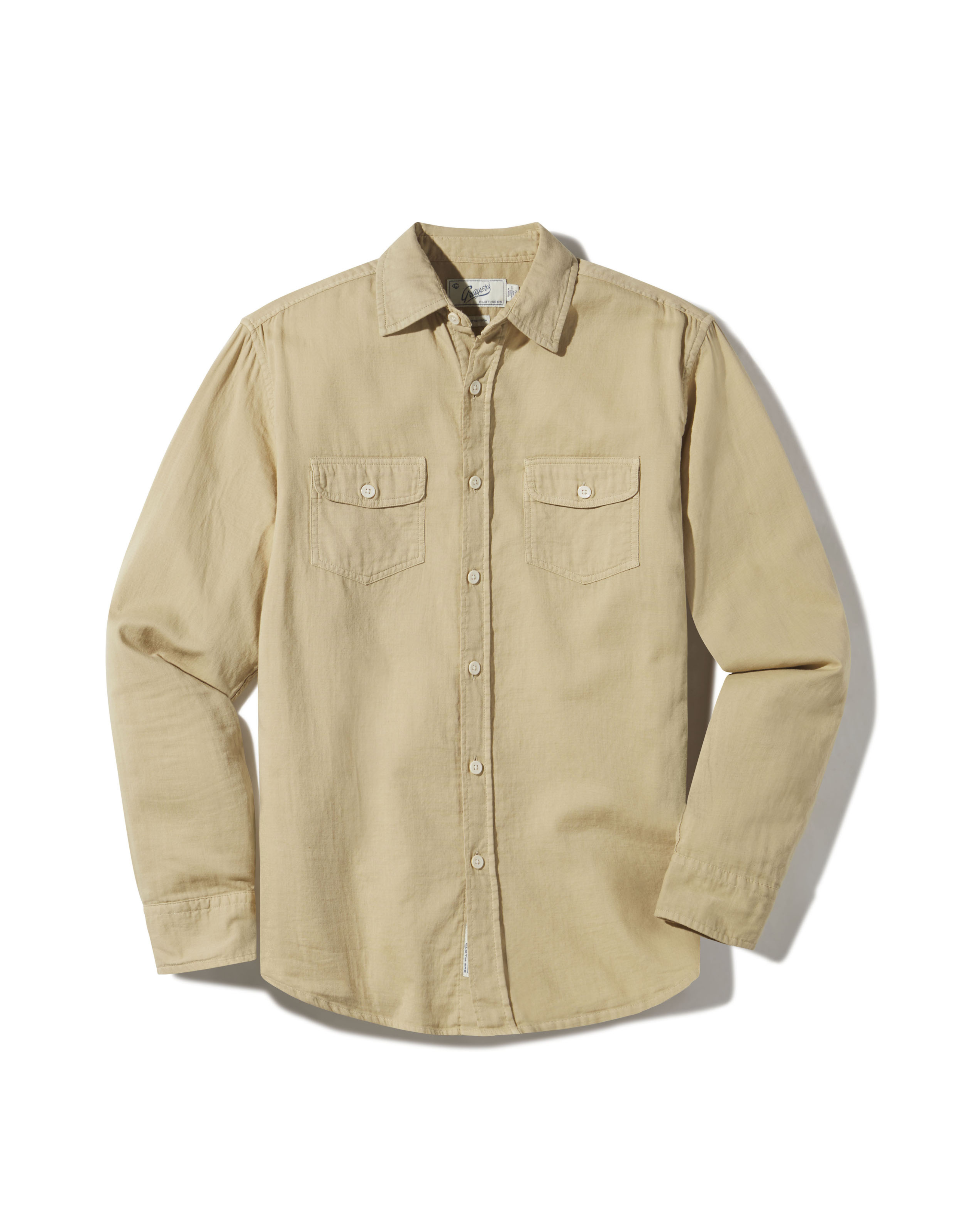 Brando Lightweight Double Cloth Shirt - Safari