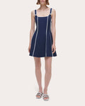 Irie Seamed Linen-Blend Mini Dress