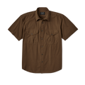 Filson's Washed Short Sleeve Feather Cloth Shirt - Lab Brown