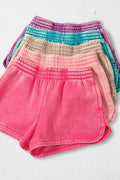 `Fleece Shorts Acid Wash & Solid Zenana