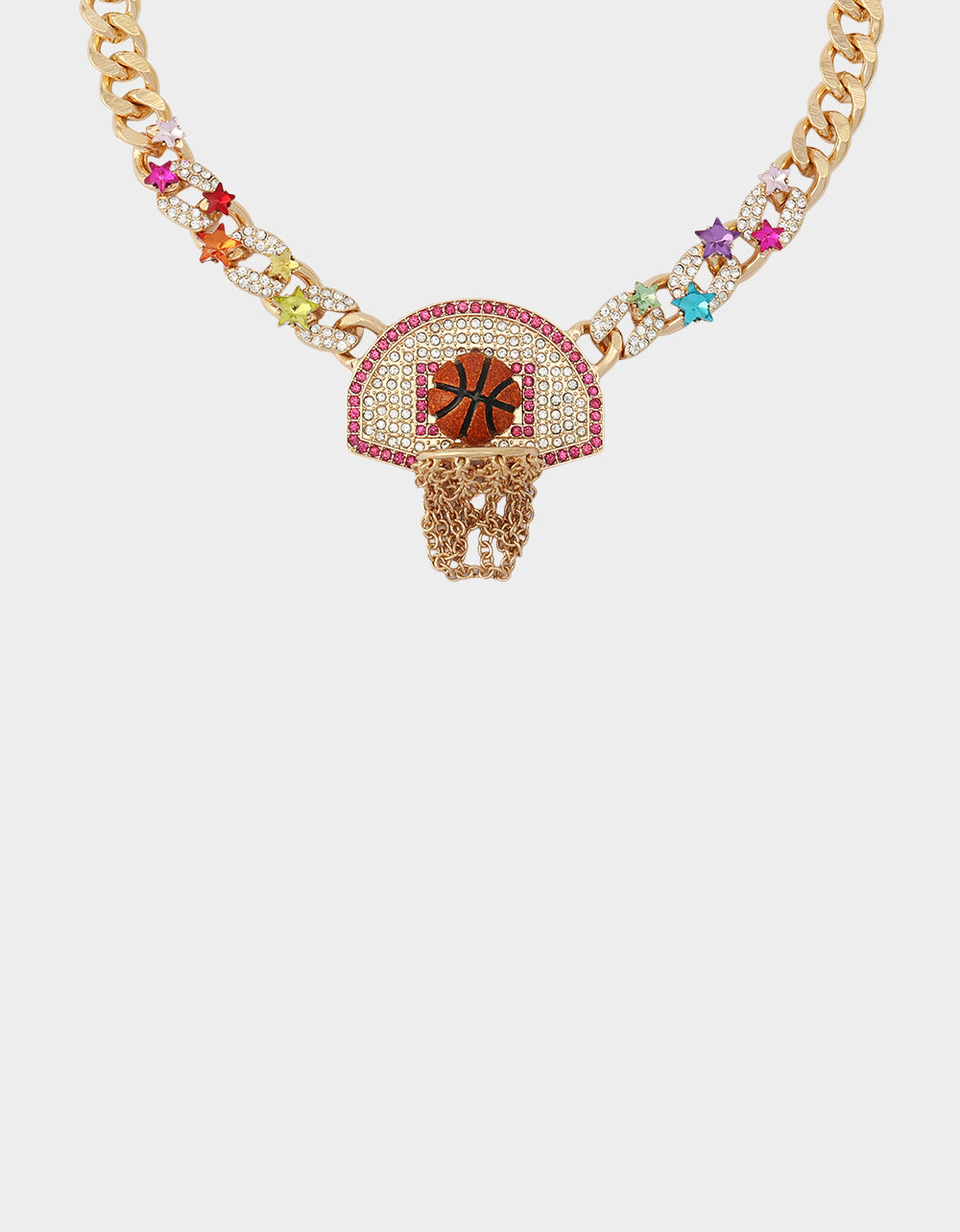 BASKETBALL SHORT PENDANT NECKLACE ORANGE
