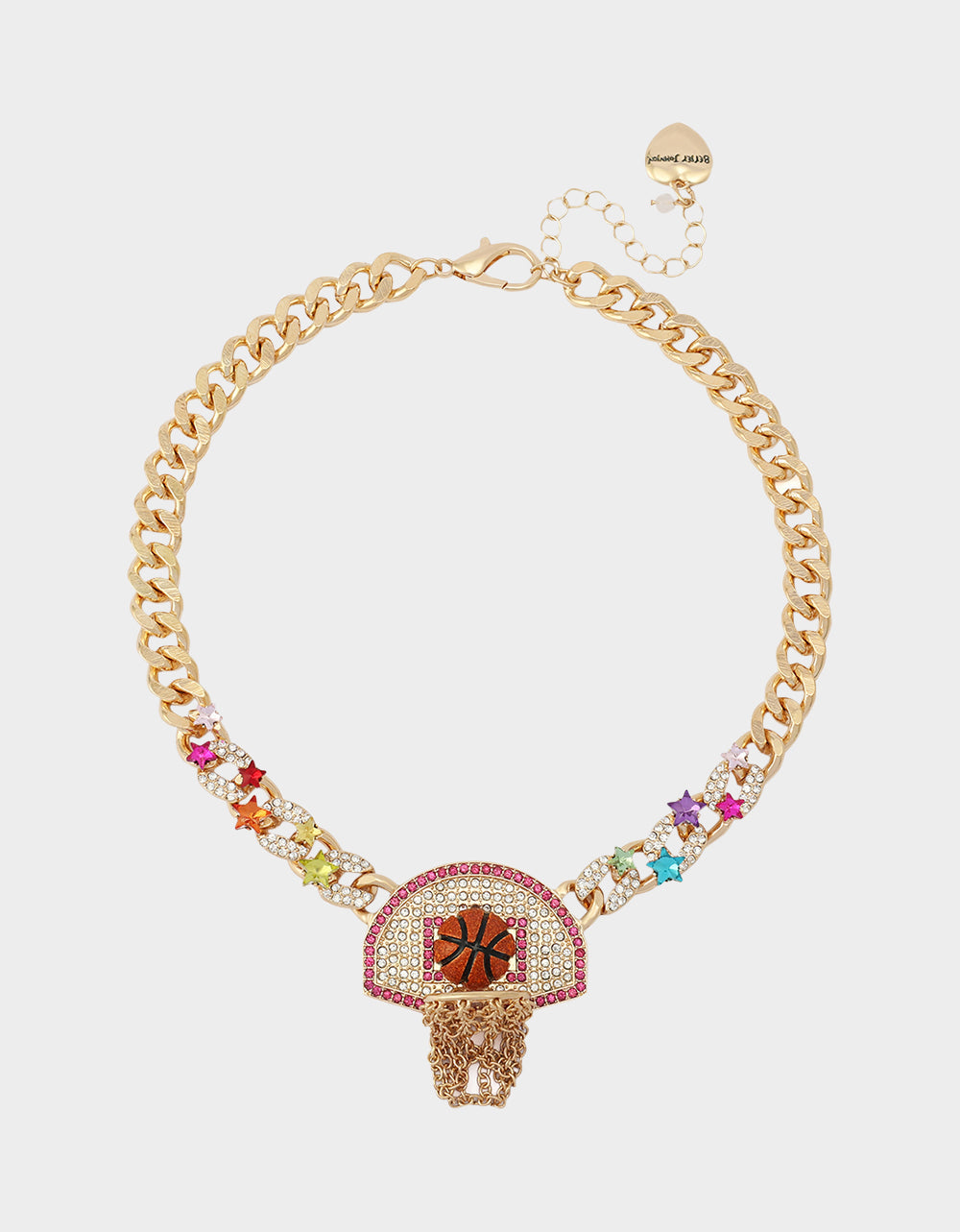 BASKETBALL SHORT PENDANT NECKLACE ORANGE
