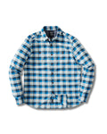 Gingham Heritage Flannel Shirt - Navy Blue Gray *