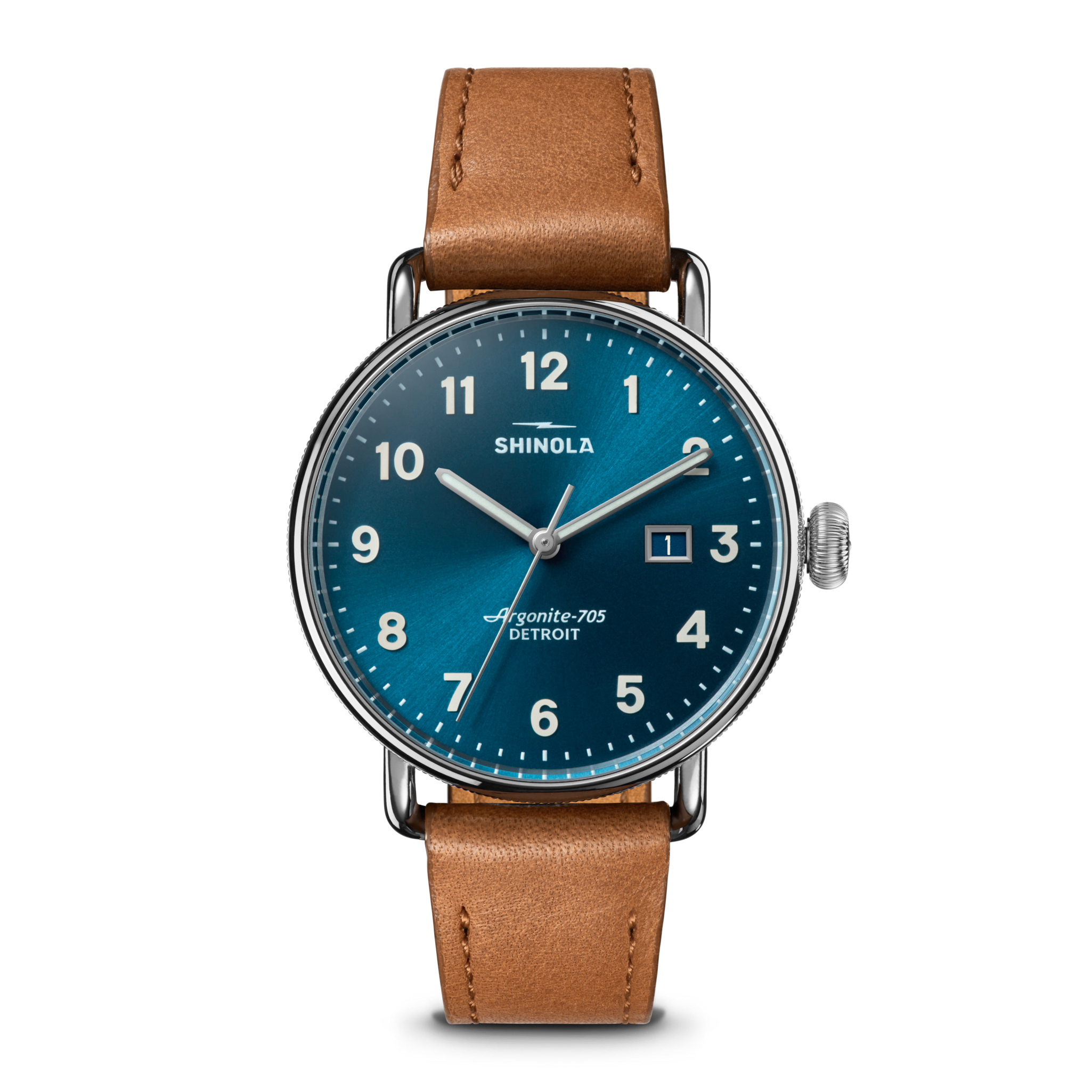 Canfield Watch 38mm - Blue Tan Leather Strap