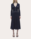 Heloisa Rib Knit Pleated Midi Dress