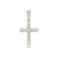 Men's Moissanite Diamond Cross Pendant in Yellow Gold Vermeil