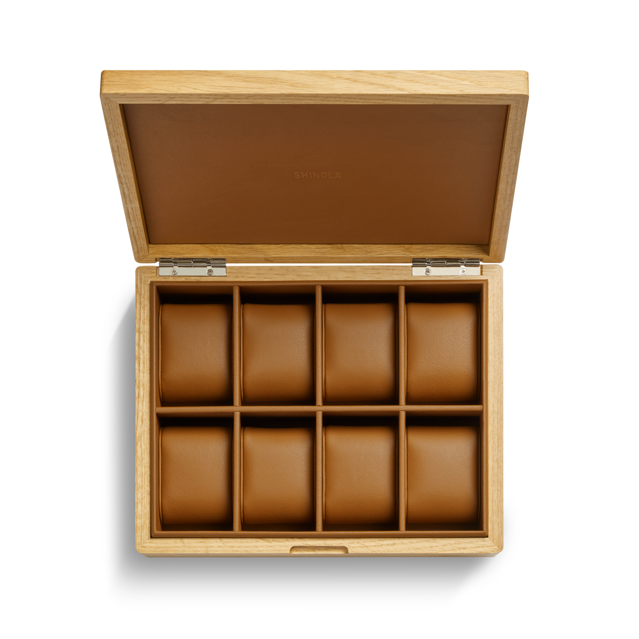 8 Slot Watch Box - Oak / Tan